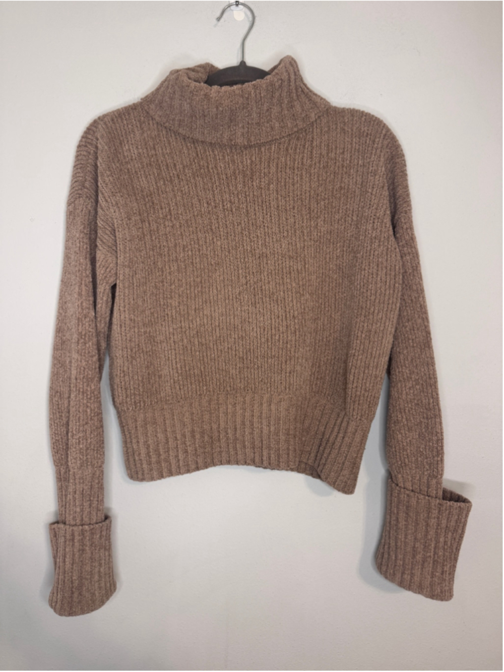Women's Pink Rose Turtleneck Sweater Size S